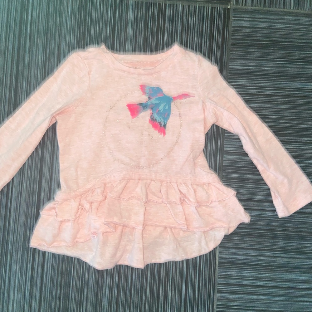 Egg baby Susan lazar New York top salmon pink bird girl’s size 18 months